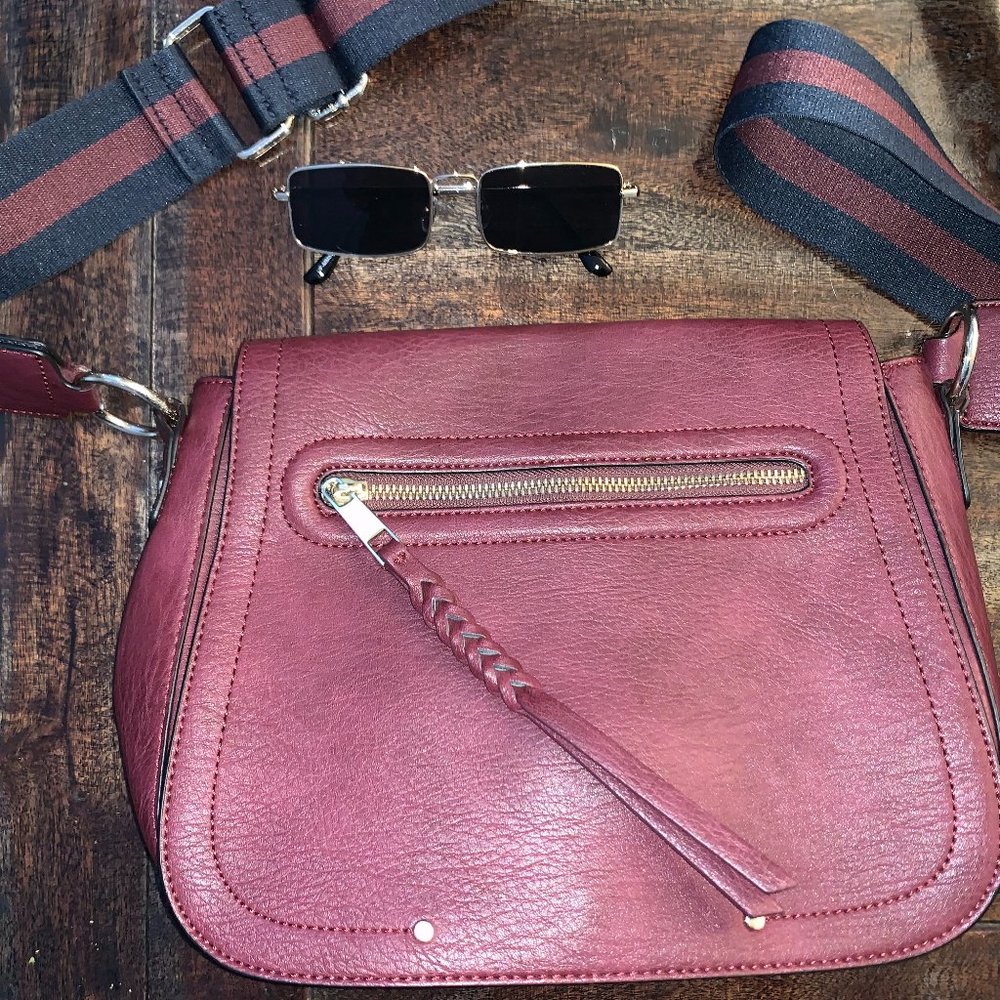 Gap Burgundy/Colorblock Crossbody Bag